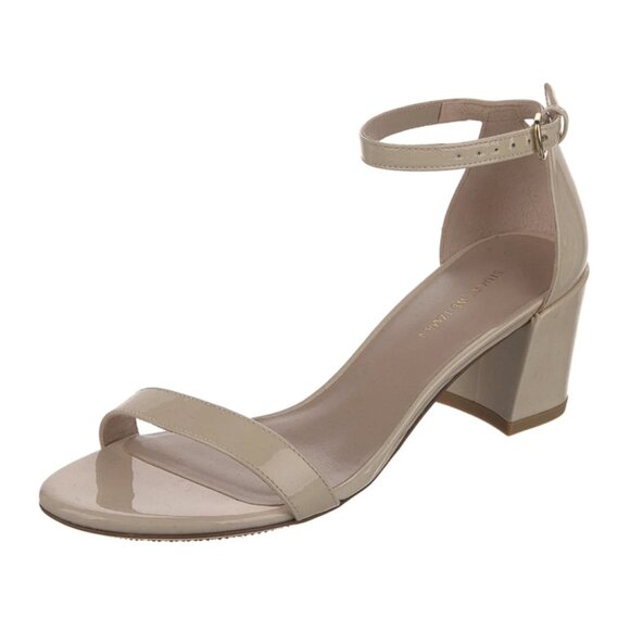 Stuart Weitzman Nearlynude Patent Leather Sandals - New Size 6.5 - Picture 1 of 6